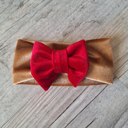 EDITION LIMITÉE Bandeau rouge, or, argent nœud, buns ou simple en velour ou à sequin extensible 5 couleurs